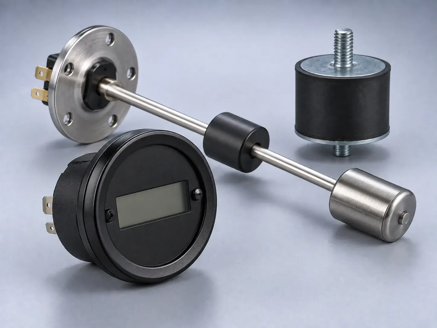 A new hour meter, a fuel level sender and a rubber anti-vibration mount