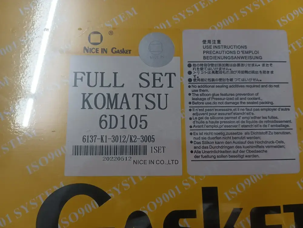 Komatsu 6D105 full gasket set