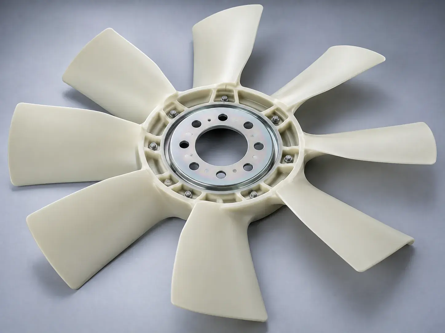 A new multi-blade engine cooling fan seen from above